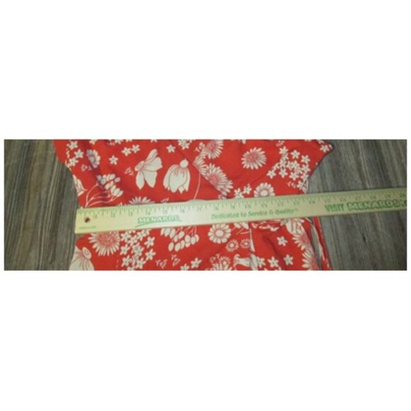 Urban Outfitters Dress Medium Orange Daphne Wrap Midi Floral V-Neck Boho Fall - Picture 5 of 10